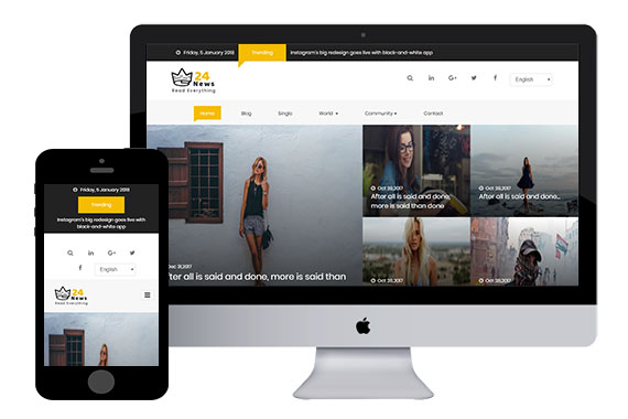 24News Free Bootstrap Template